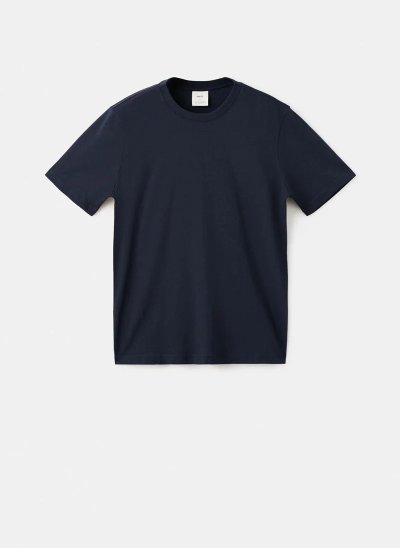 Mango Man  100% cotton slim-fit t-shirt for Men | Best Price UAE